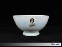کاسه چینی قدیمی طرح گل و چهره