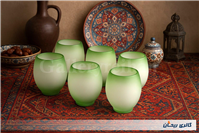 6عدد لیوان دستساز قدیمی مات رنگ پسته ای 
