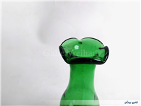گلدان پایه دار لاله ای قدیمی دستساز سبز