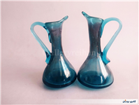 2 پارچ مینیاتوری دستساز شیشه ای آبی 