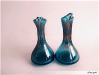 2 پارچ مینیاتوری دستساز شیشه ای آبی 