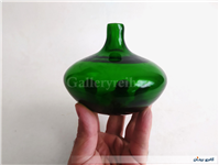سالونگ یا بطری دستساز شیشه ای کوچک سبز 