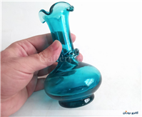 گلدان دست ساز قدیمی زیبا آبی رنگ 