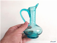 پارچ مینیاتوری و کوچک دستساز شیشه ای آبی 