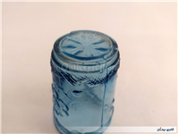 استکان قدیمی آبی طرح گل نوستالژی 