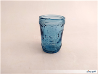 استکان قدیمی آبی طرح گل نوستالژی 