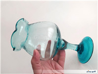 تنگ ماهی شیشه ای دست ساز قدیمی خوشرنگ 